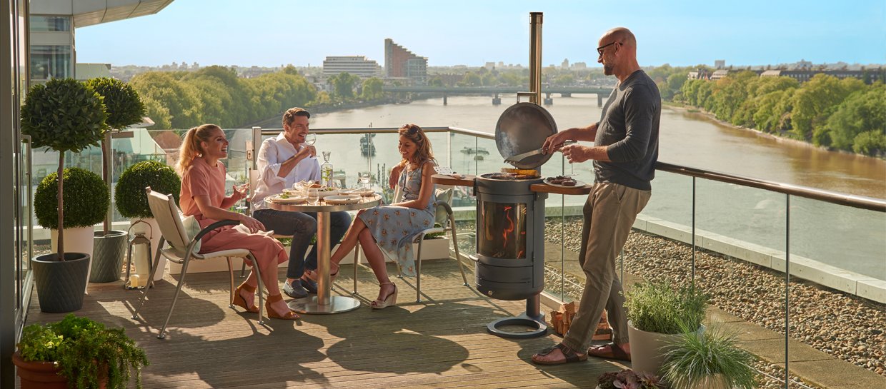 New from Chesneys for outside living - A BBQ which becomes an outdoor heater!